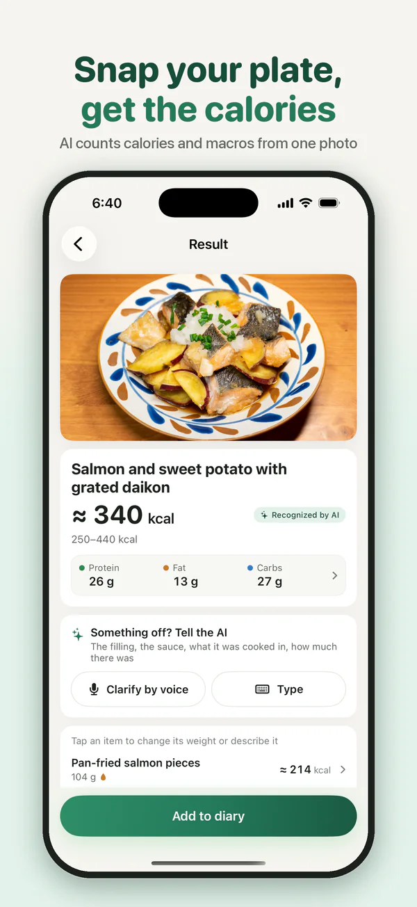 Snap your plate, get the calories: AI counts calories and macros from one photo.