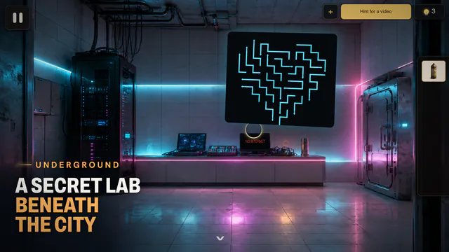 Underground: a secret lab beneath the city.